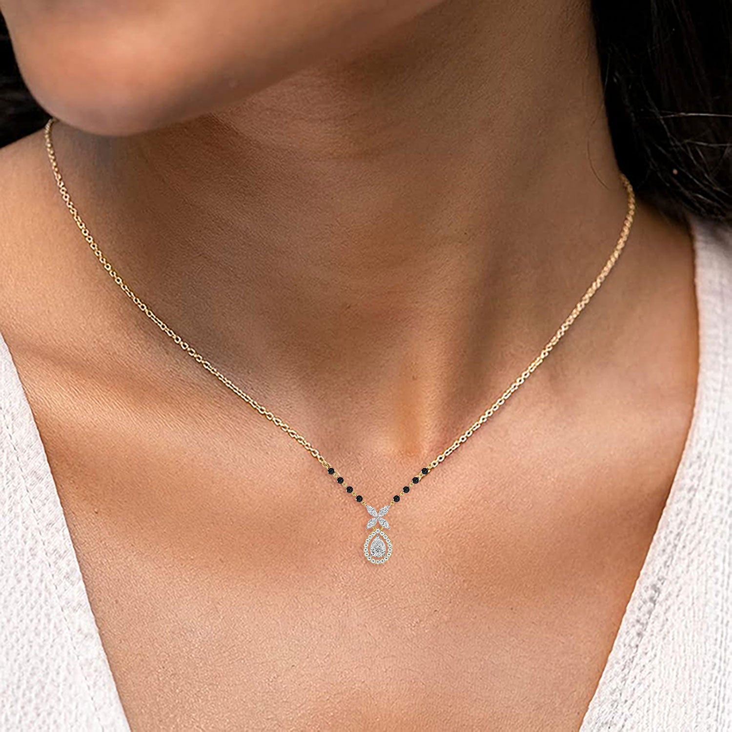 Floral Teardrop Mangalsutra